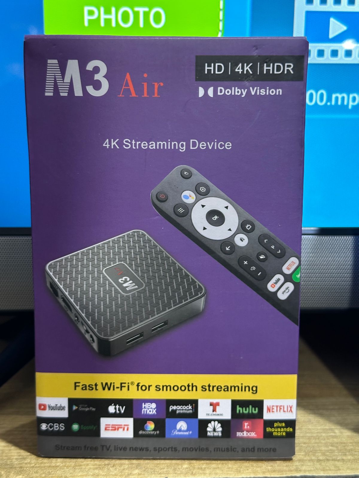 M3 Air 4K Ultra HD Streaming Device & Smart Android TV Box | Voice Remote | Dolby Vision & HDR Support | Fast Dual-Band Wi-Fi | Netflix & YouTube Ready