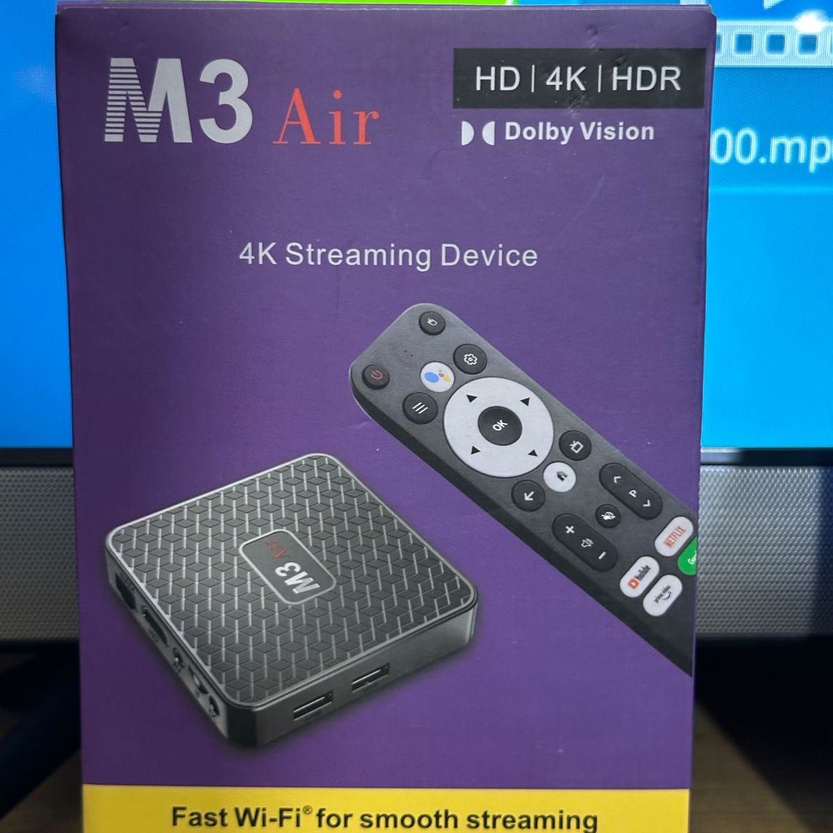 M3 Air 4K Ultra HD Streaming Device & Smart Android TV Box | Voice Remote | Dolby Vision & HDR Support | Fast Dual-Band Wi-Fi | Netflix & YouTube Ready