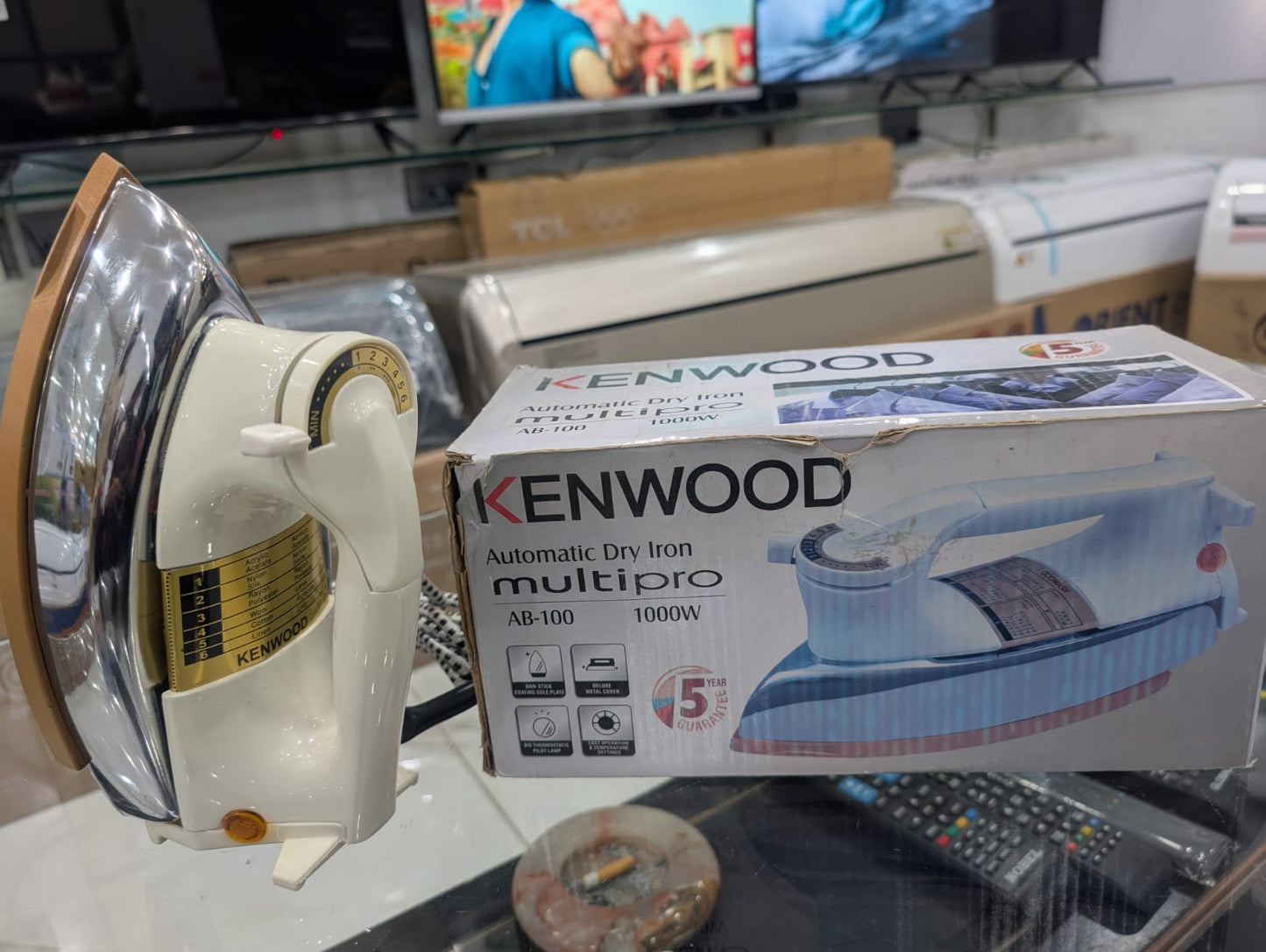 Kenwood Automatic Dry Iron MultiPro 1000W - Golden Non-Stick Soleplate (AB-100)
